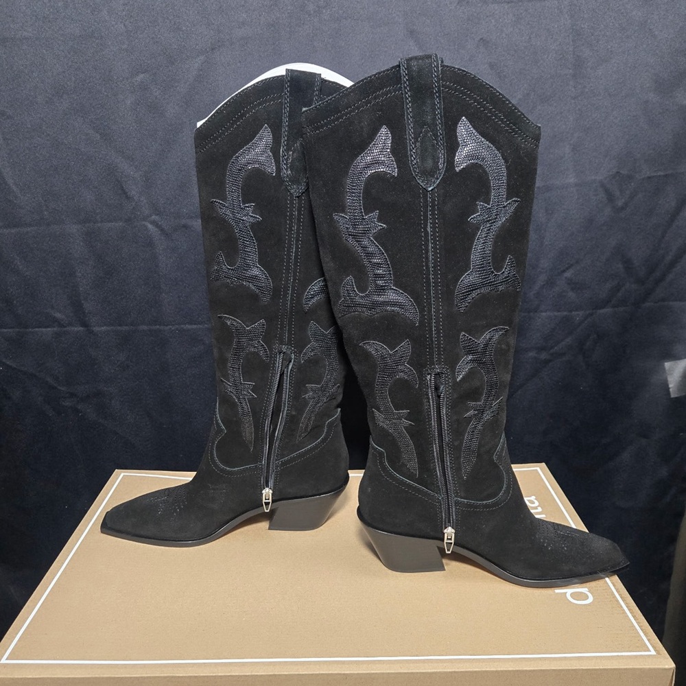 🤠🖤 Dolce Vita NWT NIB Black Suede & Leather Cowboy Boots🖤✨